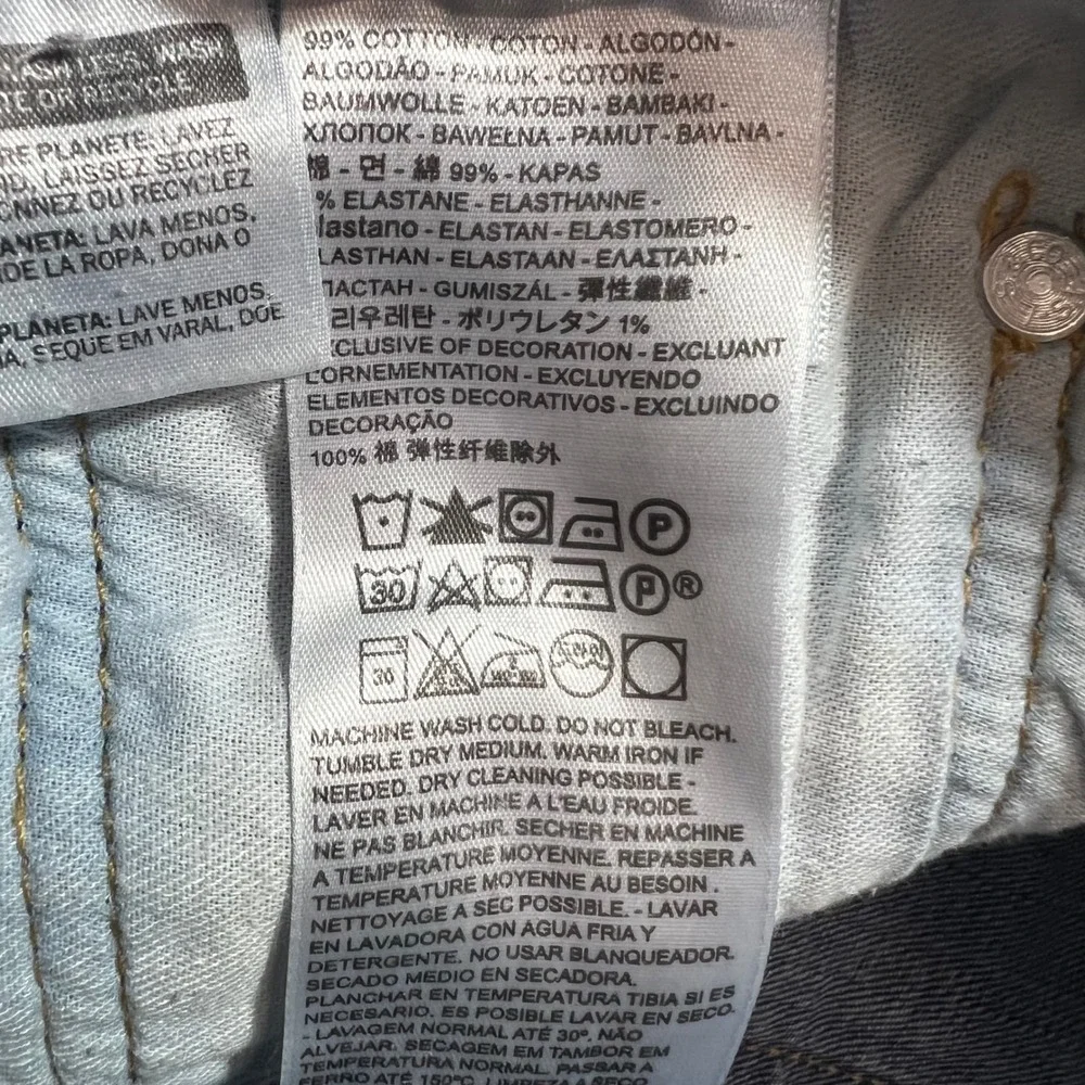 LEVI'S 505 Regular Fit Jeans Mens 34x30 Blue Medium Wash Distressed 00505-1454